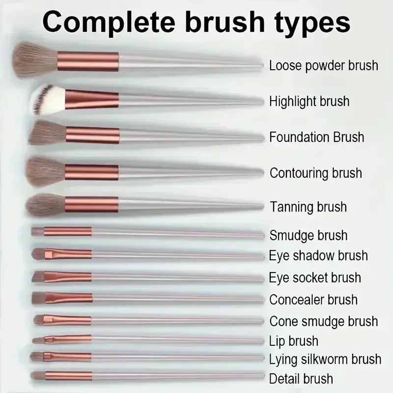 Professional Makeup Brush Set with Soft Fluffy Brushes for Face & Eyes - Cosmetic Tools
