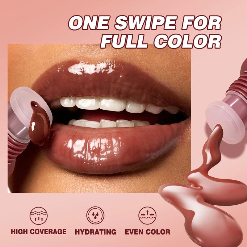 Watery Crystal Jelly Lip Oil Balm - Moisturizing Smoothing Lip Gloss