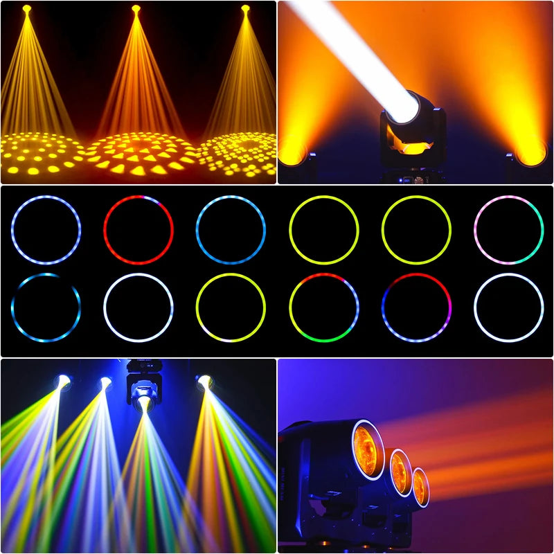 2-Pack Moving Head Stage Lights RGBW DMX Sound Activated DJ Lighting for Wedding Parties