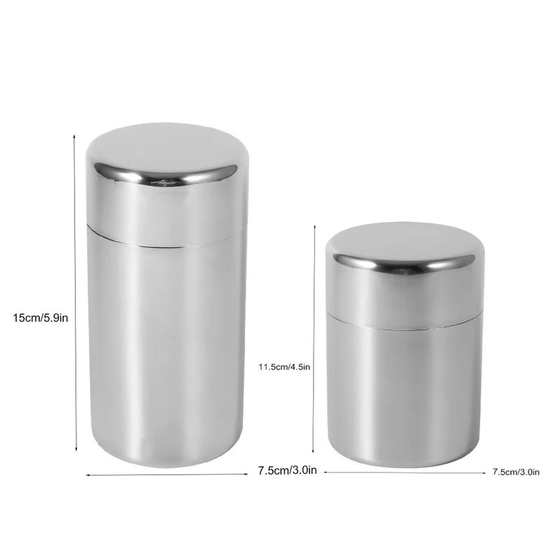 Stainless Steel Tea Canister Set with Lid - Food Storage Containers for Tea Coffee Sugar