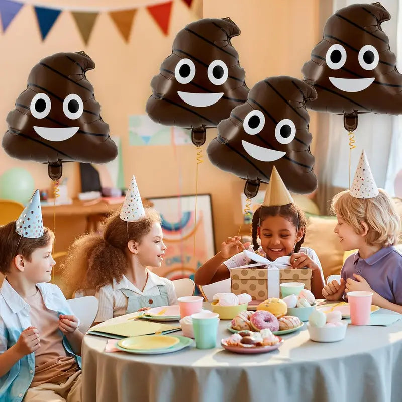 6 Pack Funny Poop Balloons Foil Prank Party Decorations for Teens & Halloween