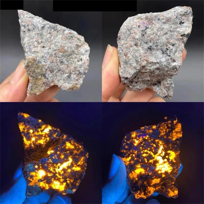 Natural Fluorescent Rock Specimens - Fluorescent Stones for Home Decor & Aquarium