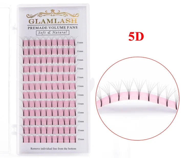 Premade Volume Lash Fans Long Stem False Eyelashes for Natural Mink Look