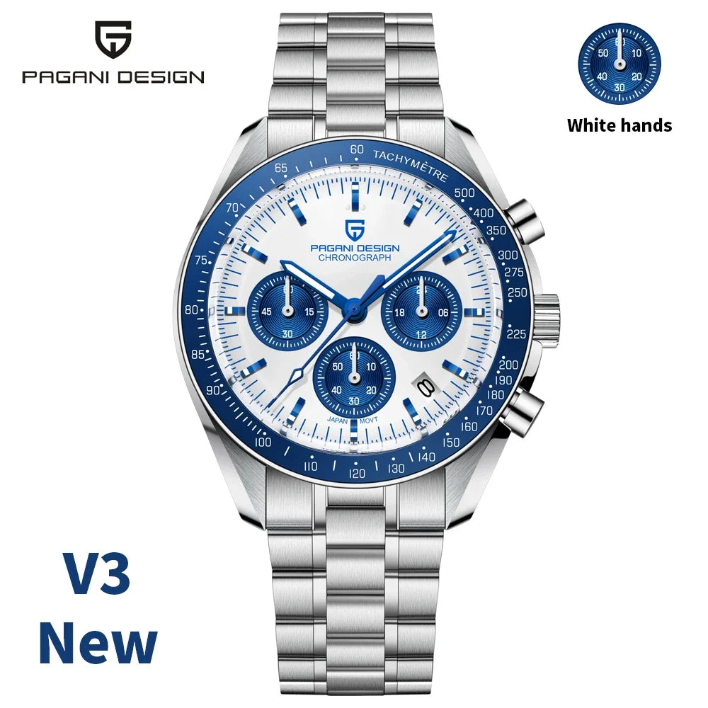 Men's Sport Chronograph Watch with 100M Waterproof AR Sapphire Glass
