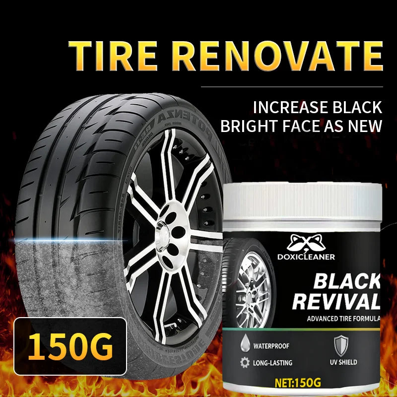Universal Car Care Wax for Tire Blackening, Plastic & Leather Restoration, UV Protection & Polish