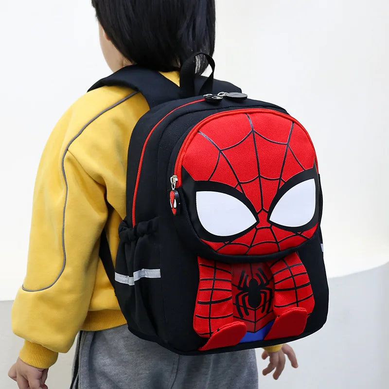 Kids Cartoon Spider-Man and Iron Man Backpack for School and Travel