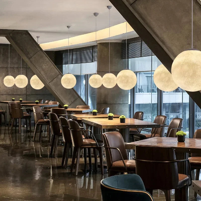 Modern Moon LED Pendant Lights for Living Room Dining Bedroom Home Decor