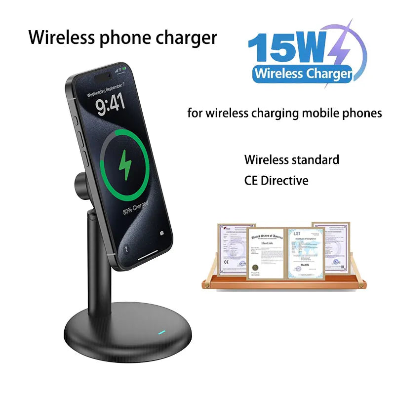15W Fast Wireless Charger for iPhone Samsung Huawei Magnetic Charging Pad