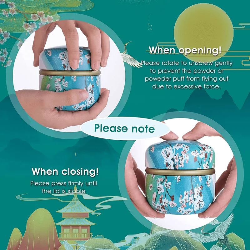 Portable Makeup Puff and Powder Container for Travel and Home Use