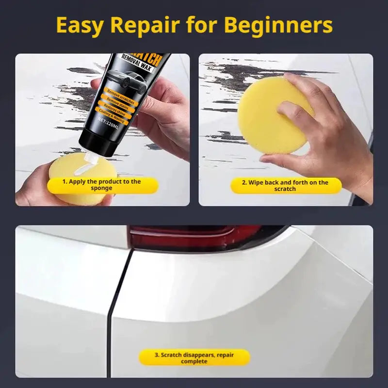 Car Scratch Removal Wax Kit - 120ml Auto Paint Polishing & Restorer - Multiple Colors