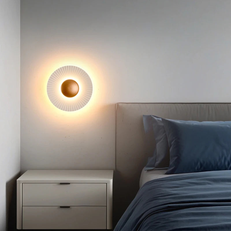 Modern Aluminum Wall Light - LED Disc Shaped Wall Sconce for Living Room & Bedroom