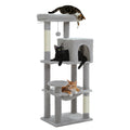 Multi-Level Cat Tree Tower with Scratching Posts, Condo, Hammock & Accessories