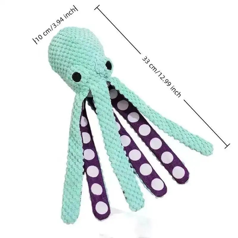 Squeaky Octopus Dog Toy with Plush Pineapple Design, Crinkle Tentacles & Squeaker for Small Medium Dogs