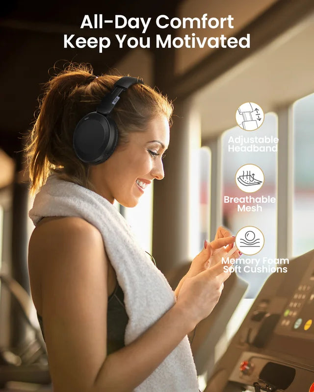 Wireless Over-Ear Bluetooth Headphones with 40mm Drivers, Foldable Design, Multi-Device Pairing