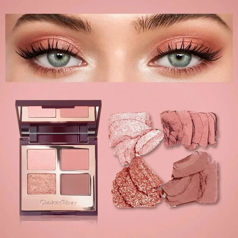 Buildable Velvet & Silk Shimmer Eyeshadow and Cream Blush Set - Natural Glow Makeup