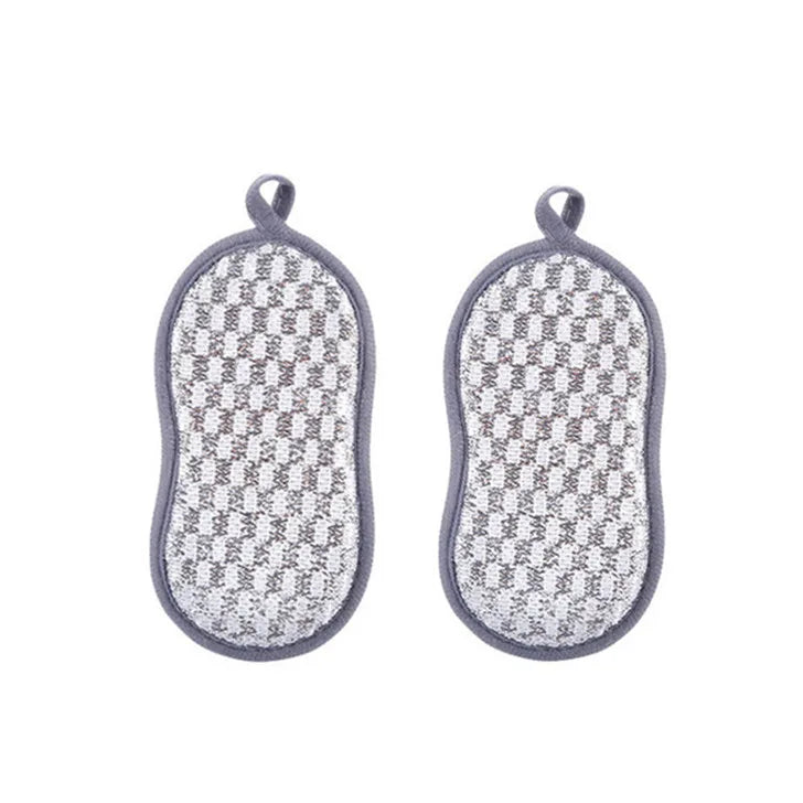 Double Sided Kitchen Cleaning Sponge Set - Eco-Friendly Dish Scrubber & Scouring Pad
