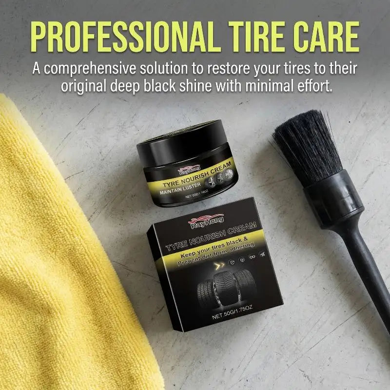 Car Tire Wax for Retreading & Protection - Long Lasting Black Shine