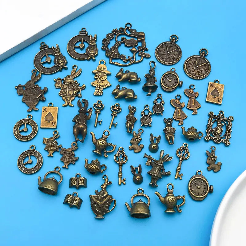 45pcs Antique Green Charm Pendant Set for DIY Jewelry Halloween Thanksgiving