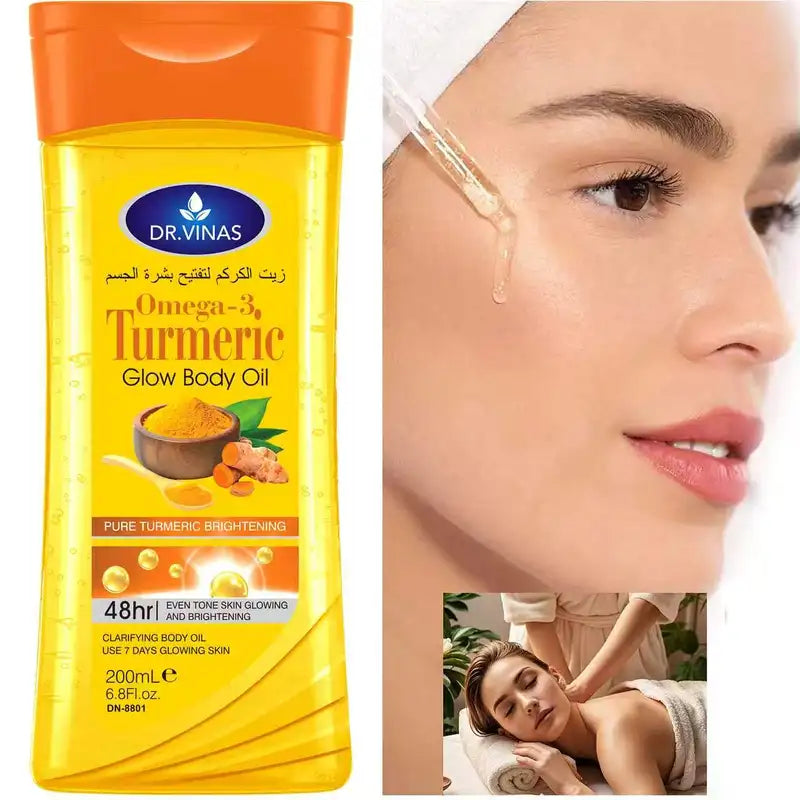 Turmeric Omega-3 Body Oil for Skin Care - 200ml Glow Oil