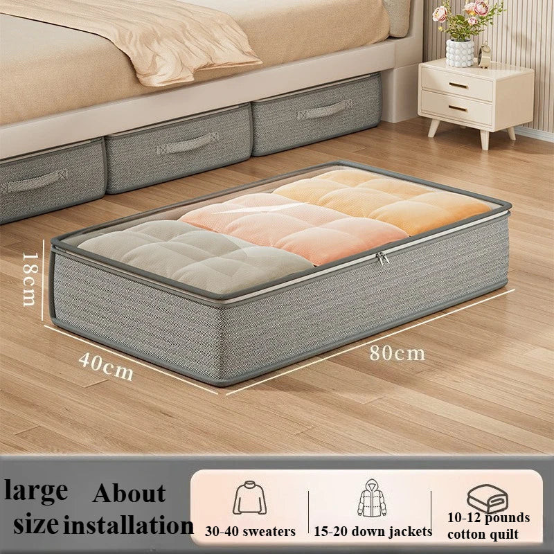 Large Under-Bed Storage Boxes - Stackable Clothes Organizer Bins for Bedroom