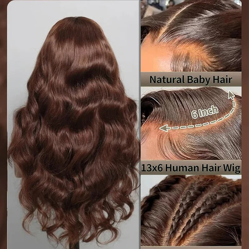 Long Body Wave Lace Front Wig 13x4 13x6 HD Lace Frontal Colored Human Hair