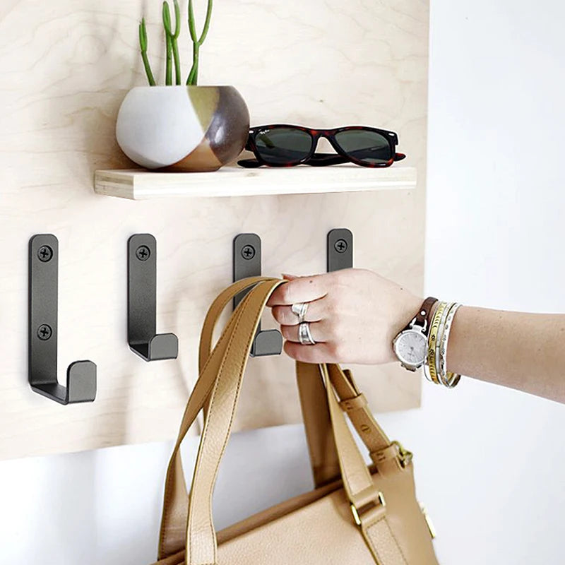 Wall Mounted Coat Rack Hooks with Screws - Heavy Duty Metal Organizer for Kitchen Bathroom Entry
