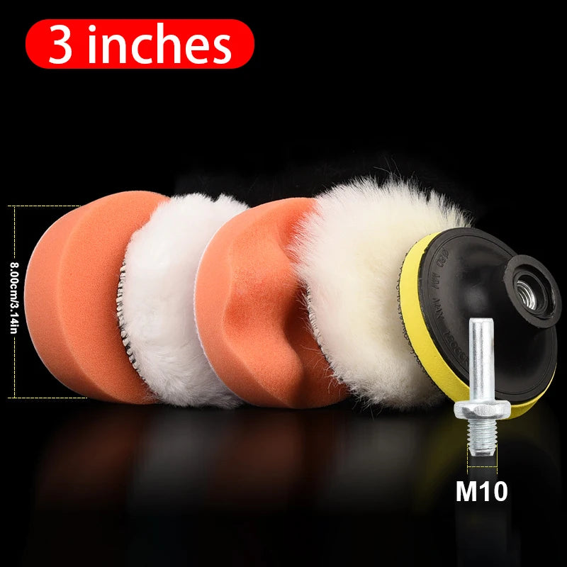 6PCS Car Polishing Sponge Pads Kit - Foam Buffer for Waxing & Scratch Removal