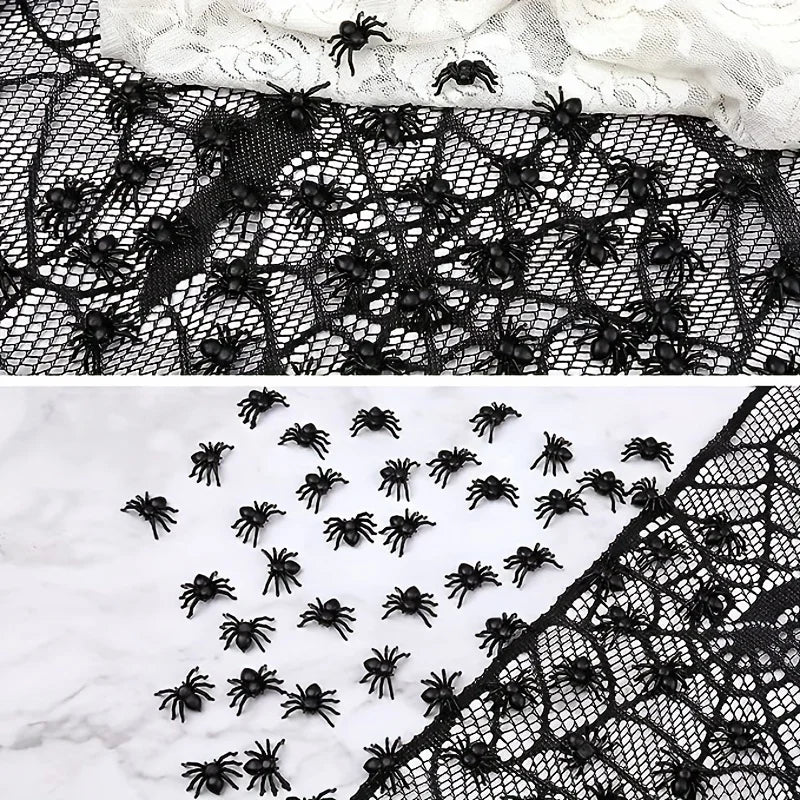 Realistic Spider Halloween Christmas Decoration Set - Mini Black Scary Prank Haunted House Props
