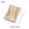 50Pcs Metal Waved U-Shaped Hair Pins for Women and Girls Hair Styling Accessories