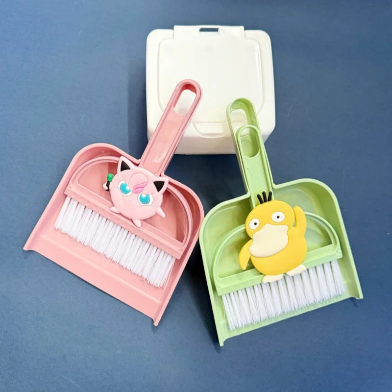 Mini Kawaii Pokemon Desk Dustpan and Small Broom Set - Office & Home Cleaning Gift