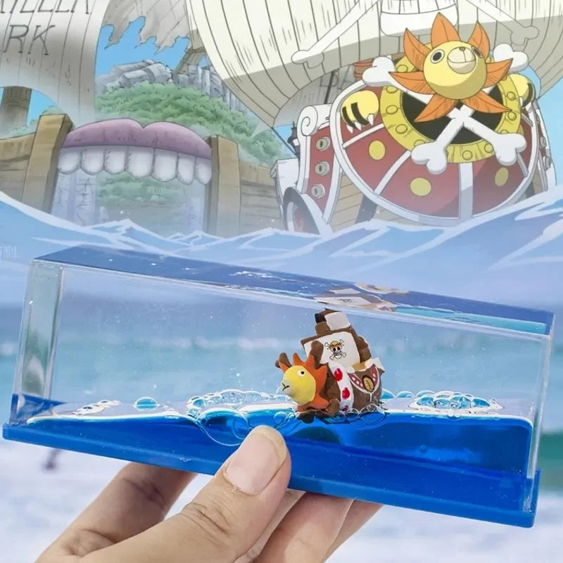 Floating Drift Bottle with 3D Ship Decor - Home Aquarium or Desktop Ornament