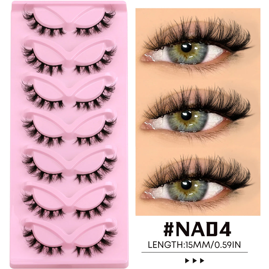 False Eyelashes Cat Eye Fluffy Natural Look Winged Effect Cruelty-Free Faux Mink