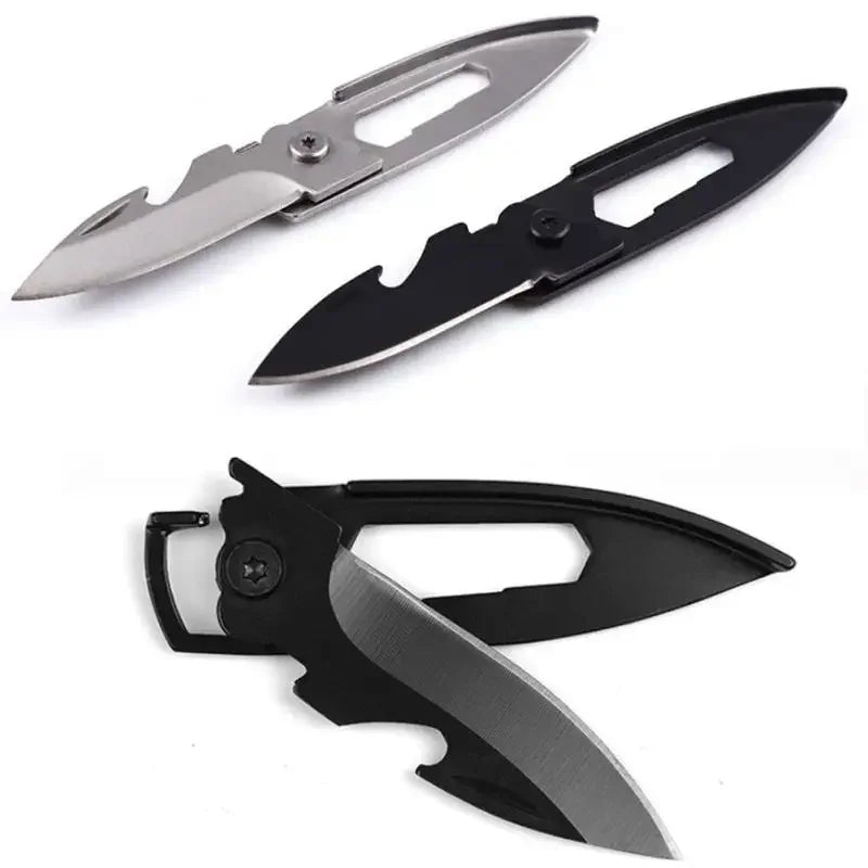 Mini Outdoor Multi Tool Folding Knife Keychain - Stainless Steel, Compact & Durable