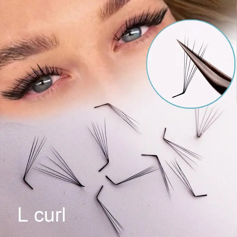 Pre-Made Volume Eyelash Fans Bundle 500 L & M Curl Lash Extensions
