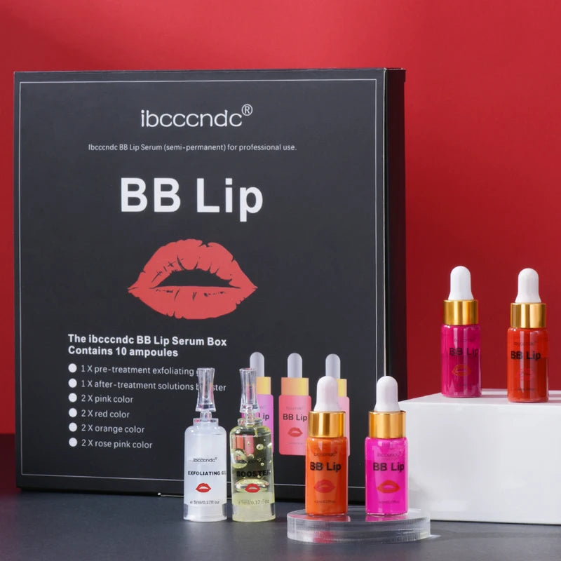 BB Lips Ampoule Serum Kit - Semi-Permanent Lip Gloss & Tinted Pigment Set