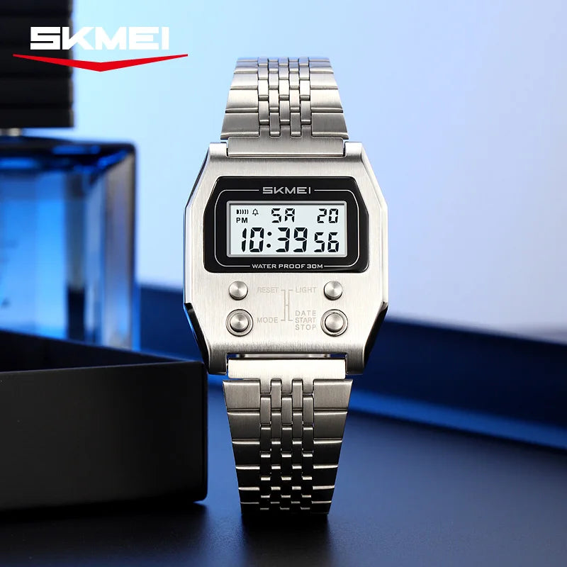 Digital Sports Waterproof LED Watch for Men & Women - Retro Alarm Clock