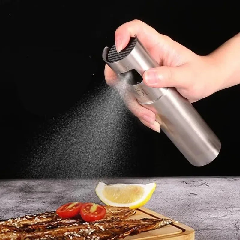 Refillable Stainless Steel Oil Spray Bottle 100ml Kitchen Dispenser
