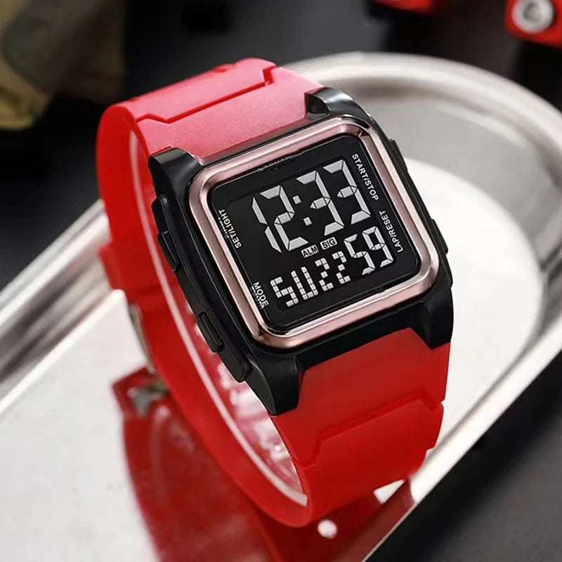 Men's Digital Sports Watch Waterproof LED Luminous Stopwatch Alarm Clock