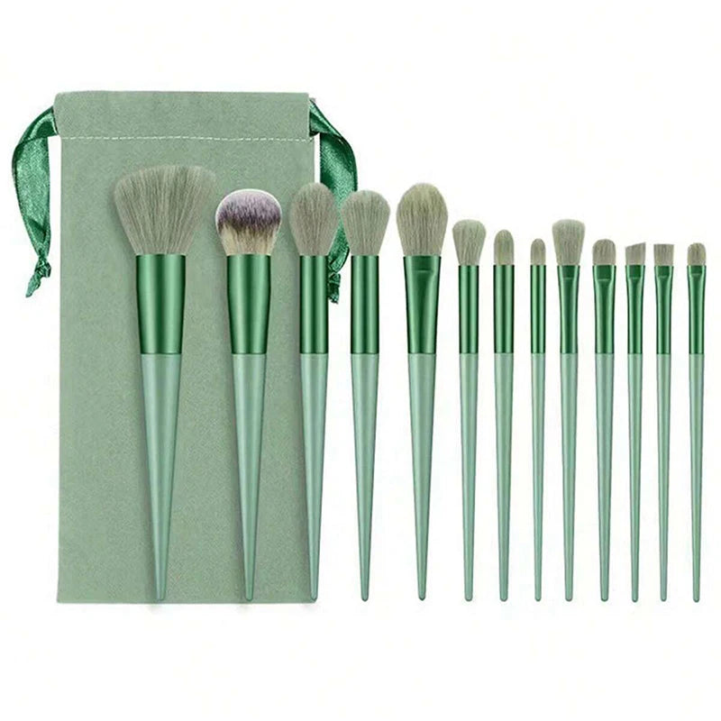 13 Pack Makeup Brush Set with Eye Shadow, Foundation, Blush & Cosmetic Tools in Bag