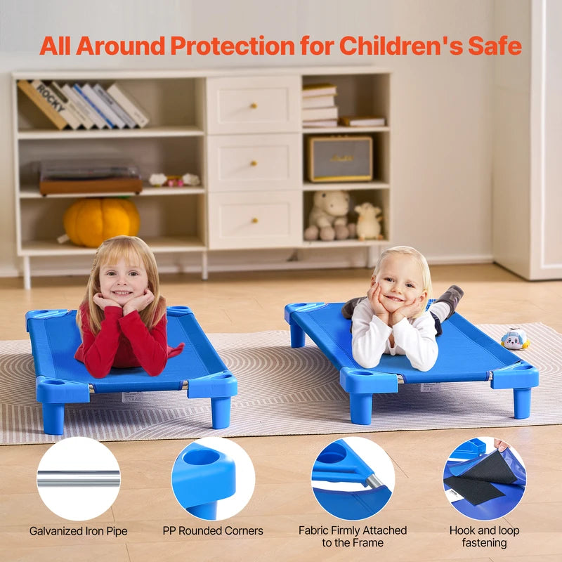 Stackable Toddler Nap Cots Pack of 4/6 Portable Kids Bed for Preschool & Daycare