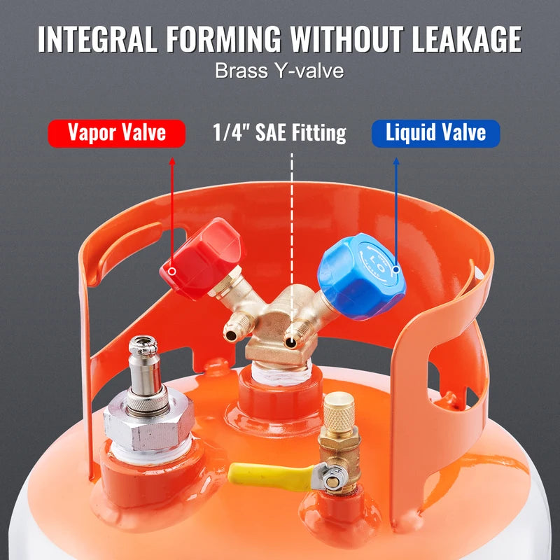 30 lbs Refrigerant Recovery Tank with Float Switch for All Refrigerants HVAC Tool