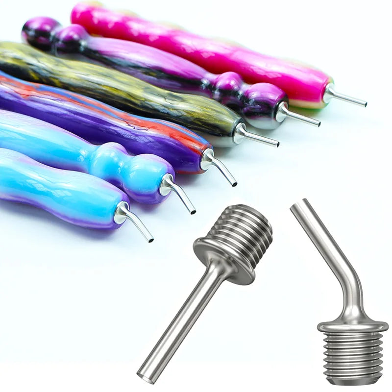 Diamond Painting Resin Pen Kit with Ultra-Fine Metal Tips and Angled & Straight Drill Heads