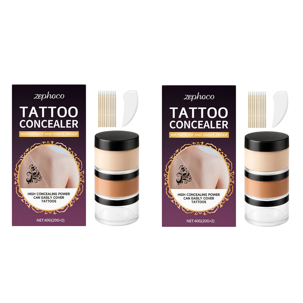 High Coverage Body Concealer Set for Tattoos Scars & Blemishes Waterproof & Long Lasting
