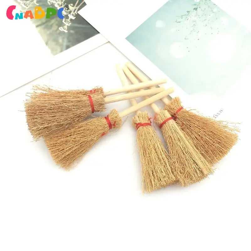 Mini Broom Set for Halloween Decorations - Hanging Witch Broom Props, 5 or 10 Pieces