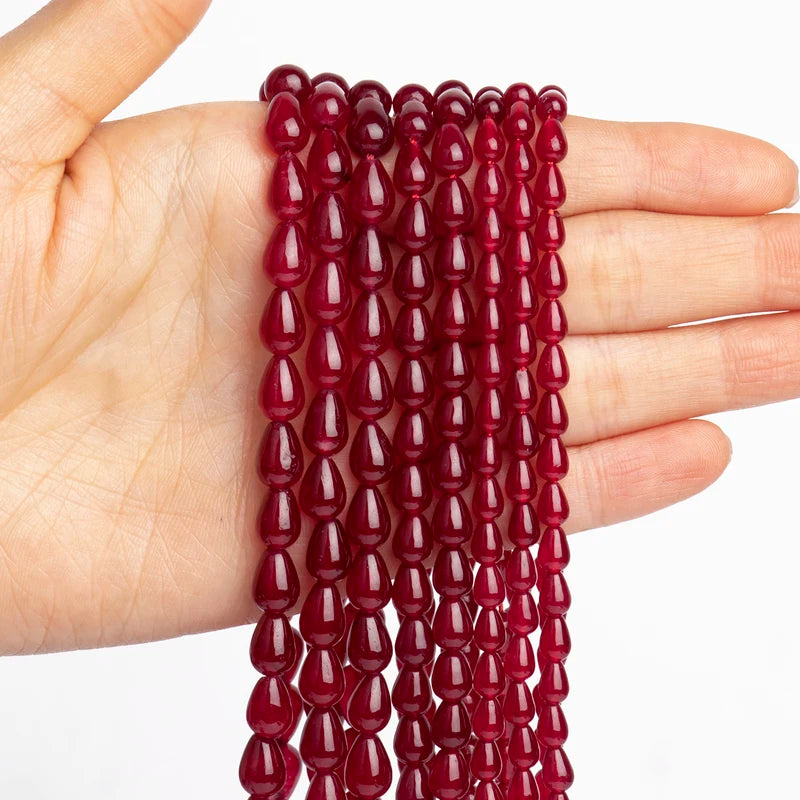 Waterdrop Shape Beads for Jewelry Making – Chalcedony 6x4mm, 7x5mm, 9x6mm, Multiple Colors