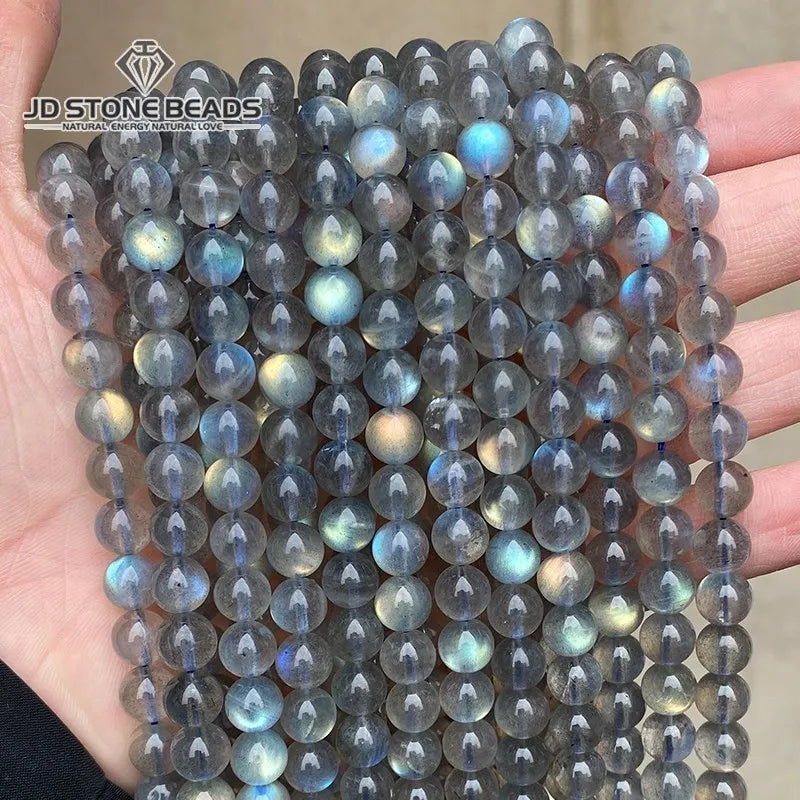 Natural Gray Labradorite Beads for Jewelry Making - 7mm, 6mm, 8mm, 9mm