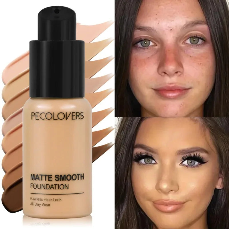 Long-Lasting Waterproof Liquid Foundation for Face - Natural Makeup Finish