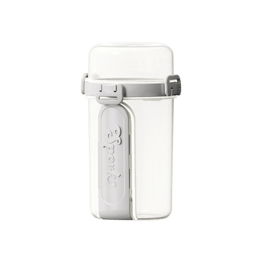 Yogurt Parfait Cups with Spoon & Fork, 800-1000ml Food-Grade Double-Layer Bottle