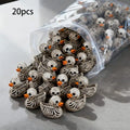 Gothic Skull Duck Resin Figurines Set for Halloween and Home Decor - 20 Pack