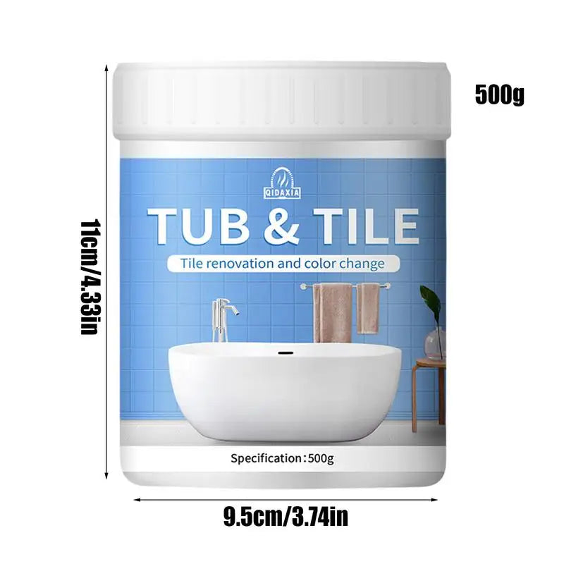 500g Water-Based Bathroom Tile Paint Kit Quick-Dry Refurbishing Set for Tiles & Sinks